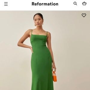 Reformation Kelly Green Liya Dress
